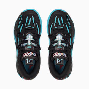 PUMA x LAMELO BALL MB.03 Blue Hive Big Kids' Basketball Shoes, PUMA Black-Bright Aqua, extralarge