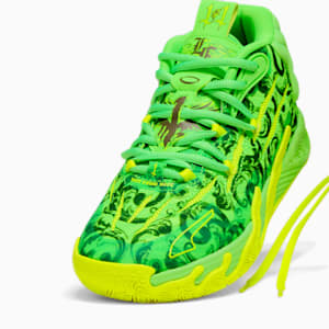 Zapatos de básquetbol PUMA x LAFRANCE MB.03 para jóvenes, Fluro Green Pes-PUMA Green-Fluro Yellow Pes, extragrande