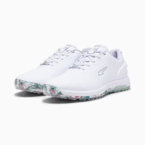 メンズ ゴルフ PUMA x PTC アルファキャット ニトロ スパイクレスシューズ, PUMA White-AQUA GREEN-SHOCKING PINK, extralarge-JPN