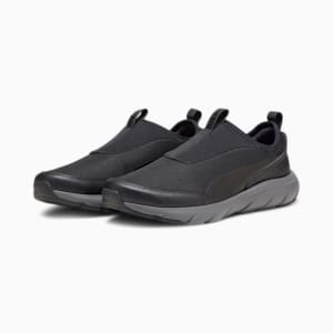 メンズ ソフトライド フレックス スリップ オン スーパーワイド ランニングシューズ, PUMA Black-Cool Dark Gray, extralarge-JPN