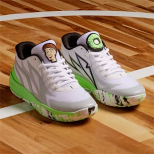 PUMA x LAMELO BALL MB.02 Lo LaMel-O Men's Basketball Shoes, Elektro Green-PUMA White, extralarge