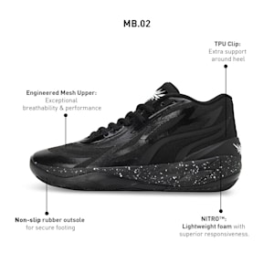 MB.02 Unisex Basketball Shoes, PUMA Black-PUMA White, extralarge-IND