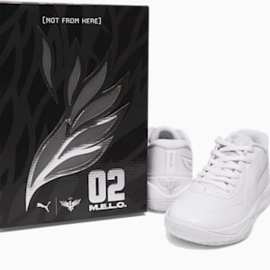 PUMA x LAMELO BALL MB.02 Lo Big Kids' Basketball Shoes, PUMA White-PUMA Silver, extralarge