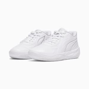 Zapatos de básquetbol MB.02 Lo para jóvenes, PUMA White-PUMA Silver, extralarge