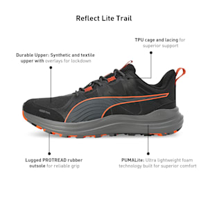 Reflect Lite Trail Running Shoes, PUMA Black-Flame Flicker, extralarge-IND