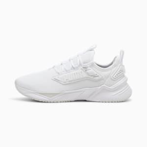 Retaliate 3 Running Shoes Unisex, PUMA White-Feather Gray-PUMA Black, large-GBR