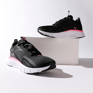 FlexFocus Lite Unisex Running Shoes, PUMA Black-Fast Pink, extralarge-IND
