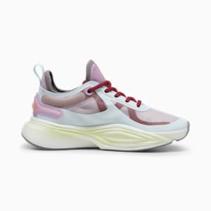 ウィメンズ PUMA x LEMLEM トレーニング パワー ニトロ SQD シューズ, Icy Blue-Frozen Grape-Cayenne Pepper, extralarge-JPN