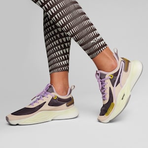 Tenis de entrenamiento para mujer PUMA x lemlem PWR NITRO™ SQD, Rose Quartz-Yellow Sizzle-Frozen Grape, extralarge