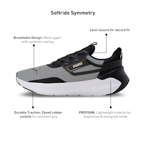 SOFTRIDE Symmetry Unisex Running Shoes, PUMA Black-PUMA Gold-PUMA White, extralarge-IND