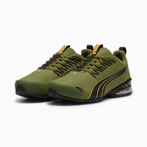 Voltaic Evo Running Shoe, Olive Green-PUMA Black-Clementine, extralarge