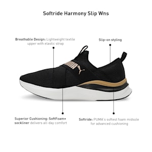 SOFTRIDE Harmony Slip-On Women's Shoes, PUMA Black-PUMA White, extralarge-IND