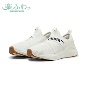 ウィメンズ ソフトライド ハーモニー スリップ ランニングシューズ, Warm White-PUMA Black, extralarge-JPN