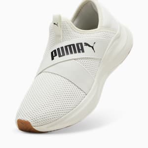 ウィメンズ ソフトライド ハーモニー スリップ ランニングシューズ, Warm White-PUMA Black, extralarge-JPN