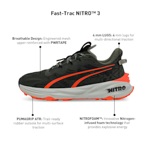 Fast-Trac NITRO™ 3 Men's Trail Running Shoes, Dark Olive-Flame Flicker-Desert Dust, extralarge-IND