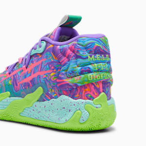 Chaussures de basketball PUMA x LAMELO BALL MB.03 Toxic pour homme, Purple Glimmer-KNOCKOUT PINK-Green Gecko, extralarge