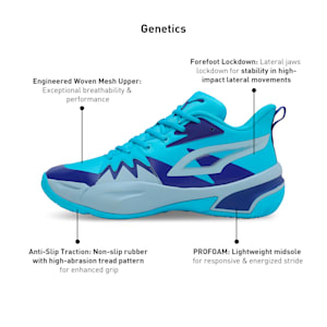 Genetics Basketball Shoes, Bright Aqua, extralarge-IND