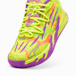 Chaussures de basketball PUMA x LAMELO BALL MB.03 Toxic, pour enfant et adolescent, Safety Yellow-Purple Glimmer, extralarge