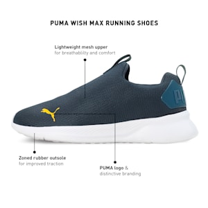 Puma Wish Max Men's Running Shoes, Dark Night-Yellow Sizzle, extralarge-IND