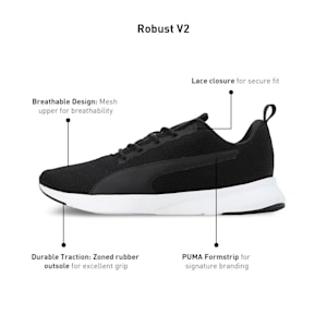 Robust V2 Men's Shoes, PUMA Black-PUMA White, extralarge-IND