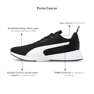 Coarse Men's Running Shoes, PUMA Black-PUMA White, extralarge-IND