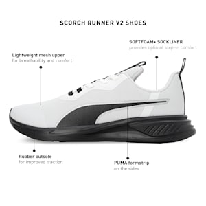 Puma Foam Stride Men's Running Shoes, Feather Gray-PUMA Black-PUMA Silver, extralarge-IND