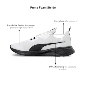 PUMA Foam Stride Men's Running Shoes, Feather Gray-PUMA Black-PUMA Silver, extralarge-IND