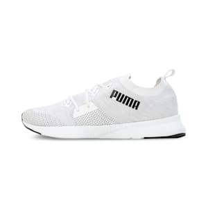 Flyer Runner Engineered Knit Men's Shoes, PUMA White-Cool Mid Gray-PUMA Black, extralarge-IND