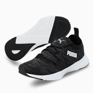 Flyer Runner Engineered Knit Women's Shoes, PUMA Black-Asphalt-PUMA White, extralarge-IND