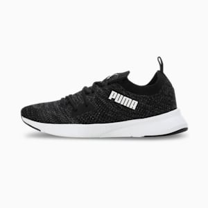 Flyer Runner Engineered Knit Women's Shoes, PUMA Black-Asphalt-PUMA White, extralarge-IND