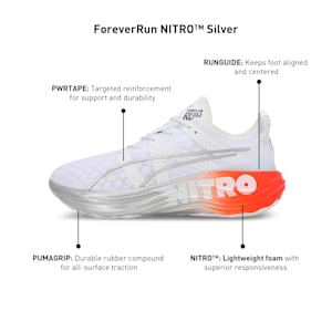 ForeverRun NITRO Men's Running Shoes, PUMA White-PUMA Silver-Cherry Tomato, extralarge-IND
