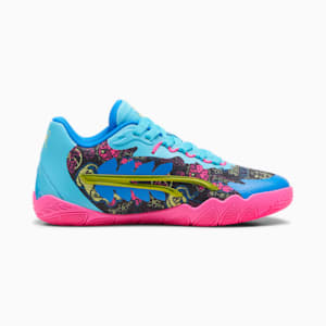 Tenis de básquetbol STEWIE x TOKYO NIGHTS Stewie 3 para mujer, Bright Aqua-Fluro Pink Pes-PUMA Black, extralarge
