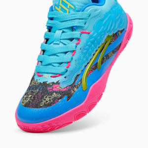 Tenis de básquetbol STEWIE x TOKYO NIGHTS Stewie 3 para mujer, Bright Aqua-Fluro Pink Pes-PUMA Black, extralarge
