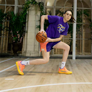 Stewie 3 Dawn Women's Basketball Shoes, Yellow Sizzle-Fluro Peach Pes-Cobalt Glaze-Luminous Blue, extralarge