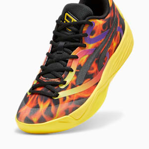 STEWIE x FIRE Stewie 2 Women's Basketball Shoes, PUMA Black-Pelé Yellow-Nrgy Red-Purple Glimmer, extralarge