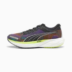 メンズ ディヴィエイト ニトロ 2 サイケデリック ラッシュ ランニングシューズ, PUMA Black-Lime Pow-PUMA White, extralarge-JPN