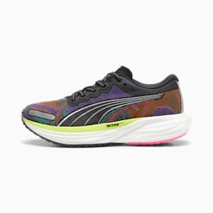 ウィメンズ ディヴィエイト ニトロ 2 サイケデリック ラッシュ ランニングシューズ, PUMA Black-Lime Pow-Poison Pink, extralarge-JPN