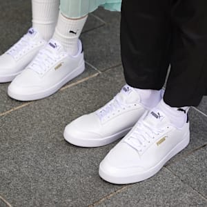 ユニセックス プーマ シャッフルパーフ スニーカー, Puma White-Sweet Grape-Puma Team Gold, extralarge-JPN
