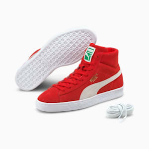 Suede Mid XXI Sneakers, High Risk Red-Puma White, extralarge