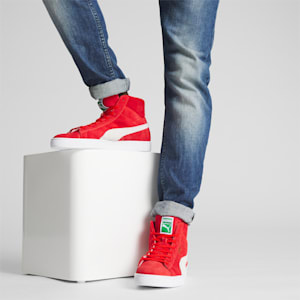 Suede Mid XXI Sneakers, High Risk Red-Puma White, extralarge