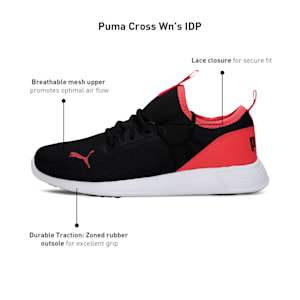 PUMA Cross Women's Sneakers, Puma Black-Paradise Pink, extralarge-IND