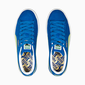 Zapatos deportivos Suede Classic XXI para niños grandes, Victoria Blue-Fast Yellow, extragrande