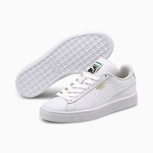 Tenis para jóvenes Basket Classic XXI, Puma White-Puma White, extralarge