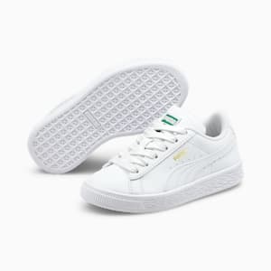 Basket Classic XXI Kids' Trainers, Puma White-Puma White