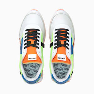 Future Rider Twofold Unisex Sneakers, Puma White-Green Glare-Vibrant Orange, extralarge-IND