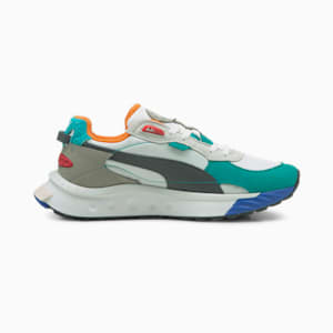 Wild Rider Layers Unisex Sneakers, Puma White-Viridian Green, extralarge-IND