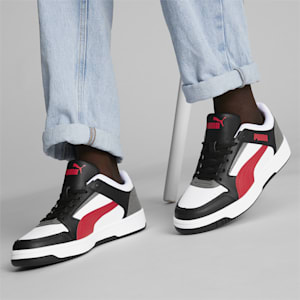Rebound Joy Low Sneakers, Puma White-Urban Red-Puma White