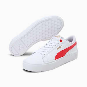Smash Platform V2 Celestial Women's Sneakers, Puma White-High Risk Red