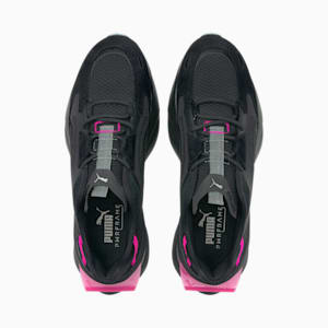 PUMA x PWRFRAME OP-1 Cyber Unisex Sneakers, Puma Black-Puma Aged Silver-Fluo Pink, extralarge-IND