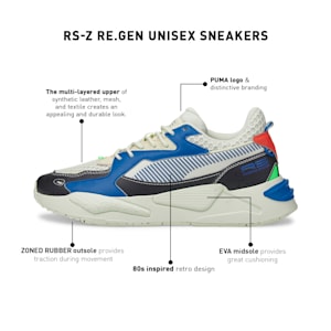 RS-Z RE.GEN Unisex Sneakers, Ivory Glow-Future Blue